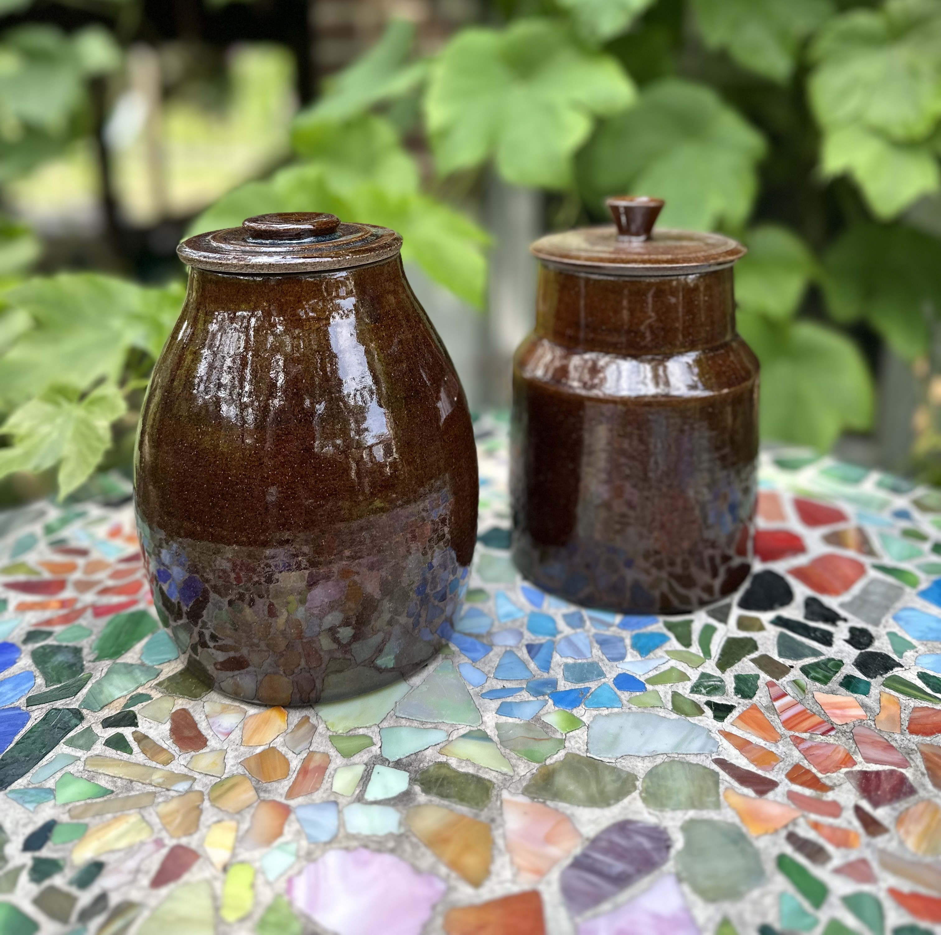 Handmade ceramic jar.