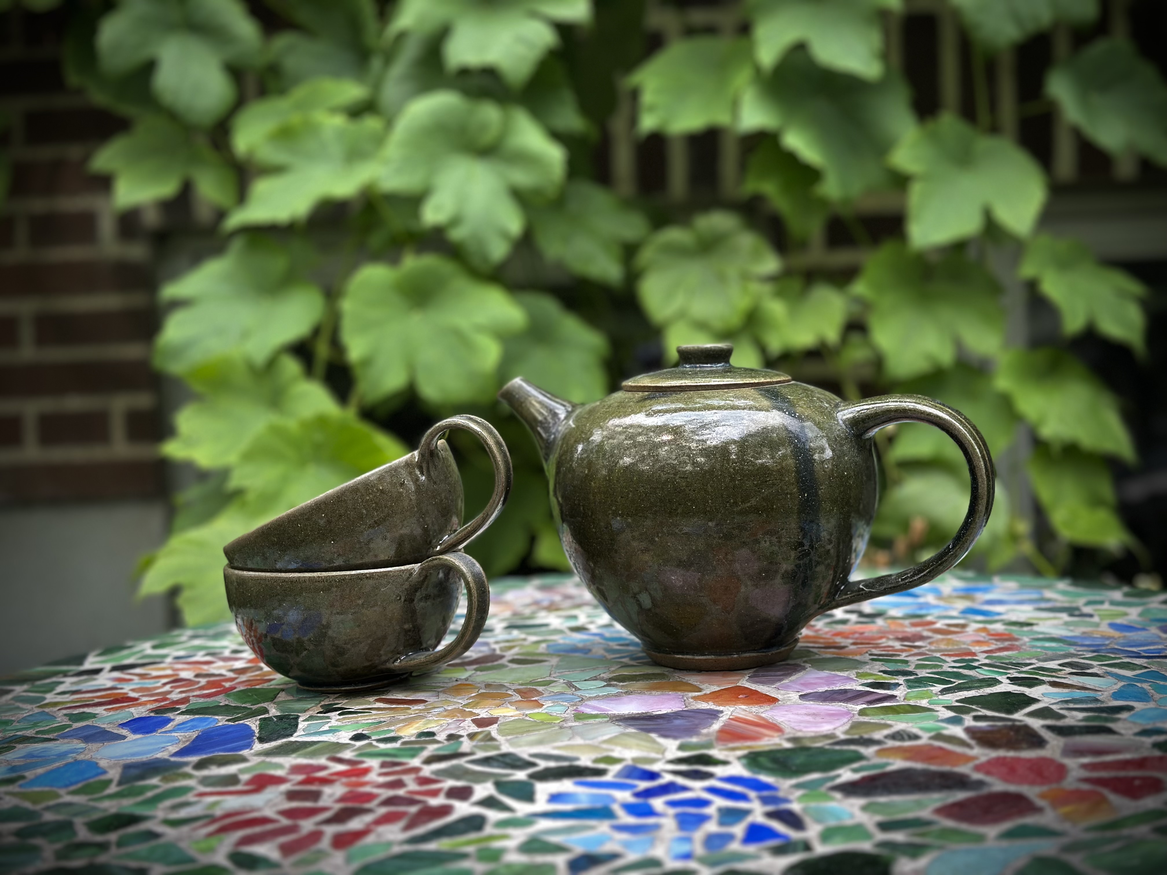 Handmade ceramic teapot.